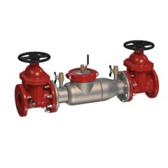 Stainless Steel Double Check Valve Backflow Preventer Assembly, Post Indicator Valve x OSY Shutoff Valve